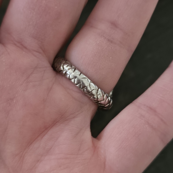 Amazing Vintage Sterling Silver Druzy Snake Ring - Picture 2 of 9